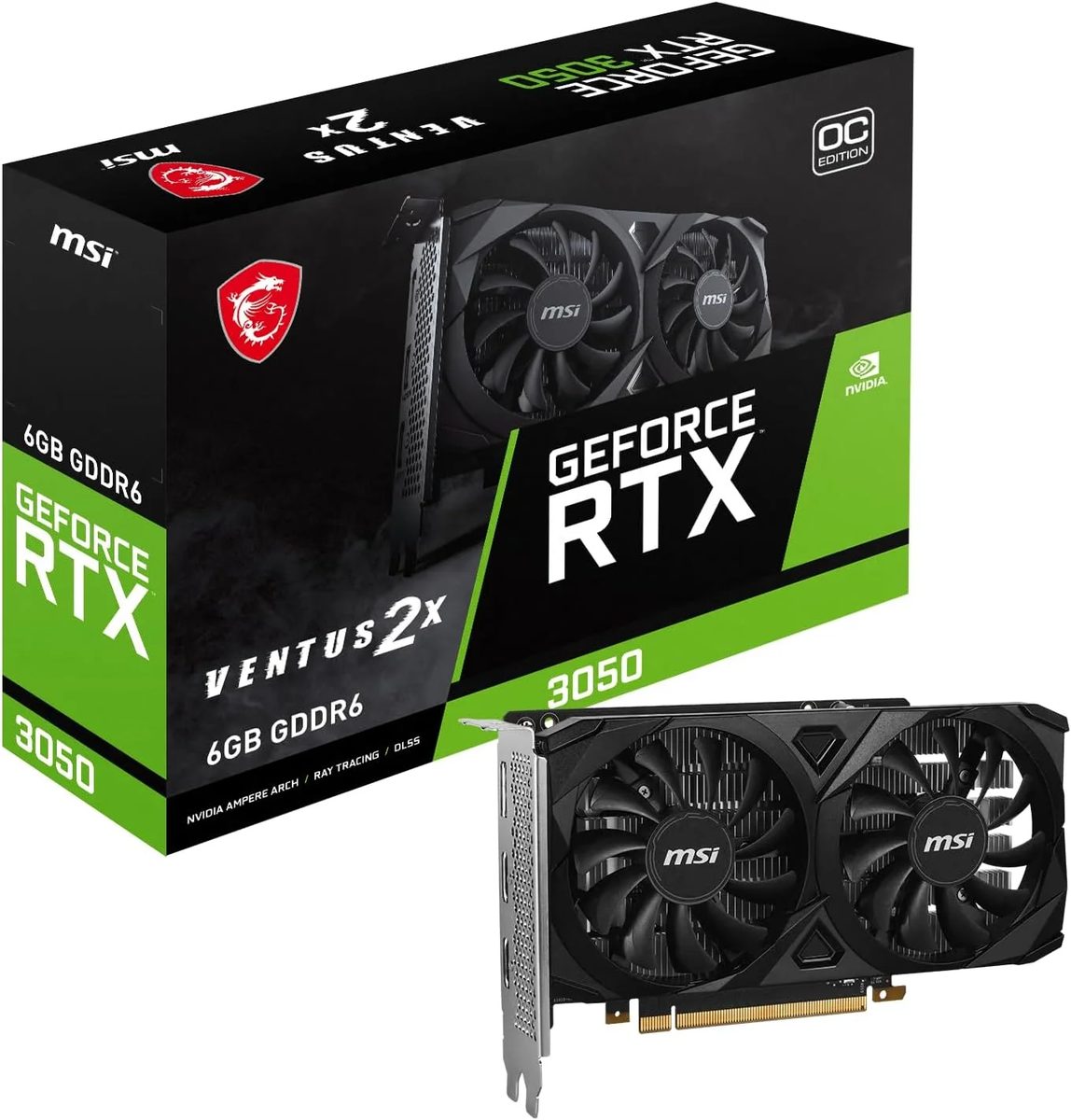 MSI GeForce RTX 3050 VENTUS 2X OC 6Go GDDR6