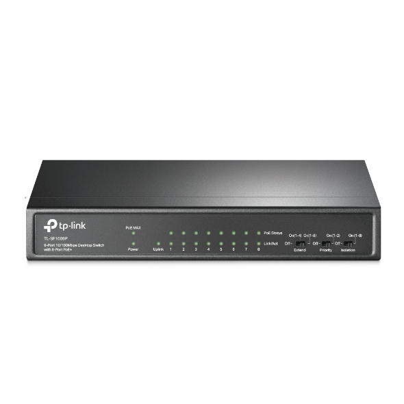 SWITCH TP-LINK 9 PORTS 8 POE DESKTOP 10/100MBPS