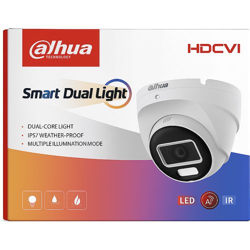 CAMERA DAHUA IP 2M DOME SMART DUAL LIGHT PT COULEUR