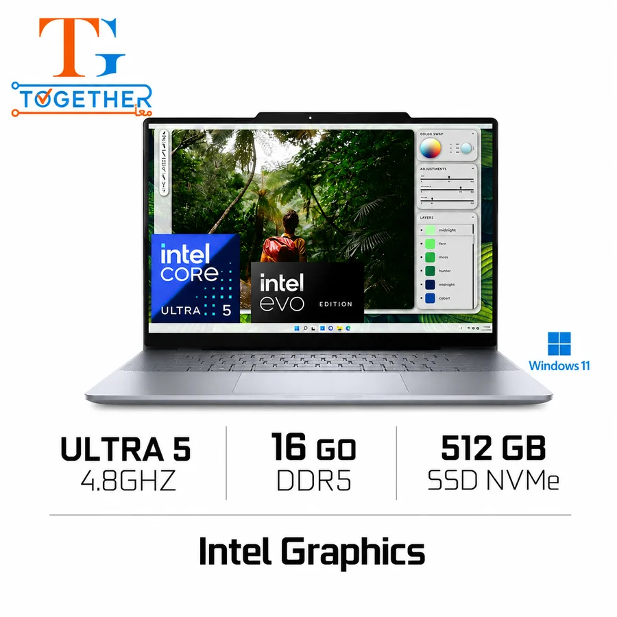DELL INSPIRO CORE 5 16GB DDR5 512GB NVME SSD INTEL GRAPHICS