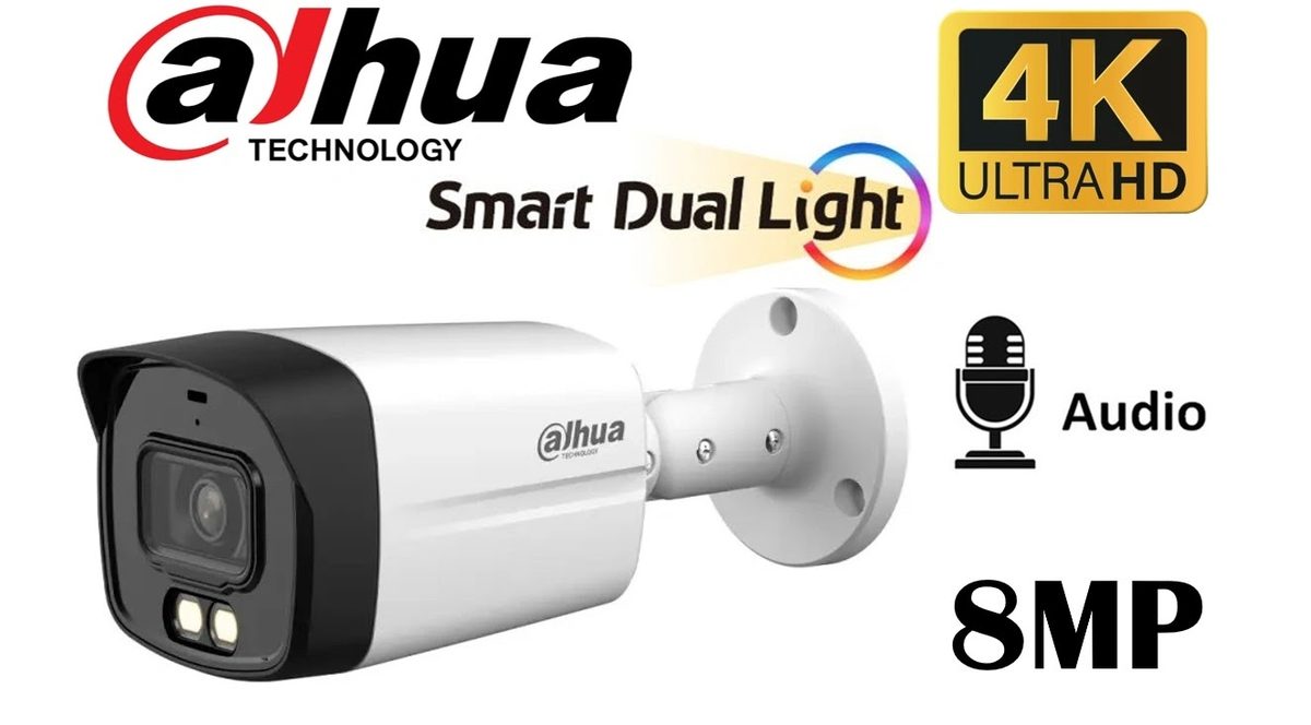 CAMERA DAHUA 8MP 4K EXTERNNE AUDIO SMART DUAL LIGHT 40IR