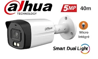 CAMERA DAHUA 5MP SPEED DOME IR=40M AUDIO COULEUR