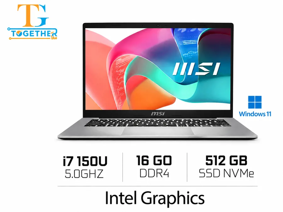 MSI MODERN 14 H D2RMG-479MA URBAN SILVER 14 FHD IPS INTEL GRAPHICS CORE 7 150U 16GB DDR4 512GB NVME SSD W11H /